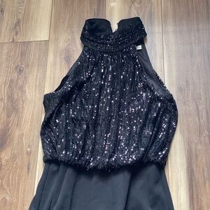 Eliza J Black Sequin Bodice Wide-Leg Jumpsuit
Inseam 30